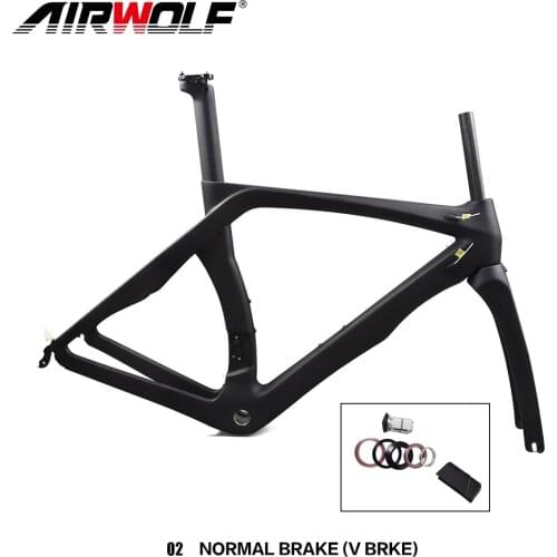 AIRWOLF Carbon Road Frame BSA Aerodynamics Internal Cable Quick Release 130*9mm Raod Bicycle Frameset Rim Brake XXS XS S M L XL