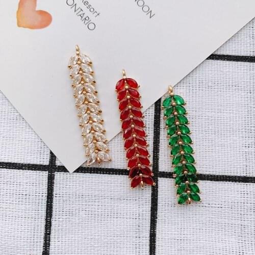 DIY jewelry accessories wholesale New zircon-encrusted diamond long bar-mounted small pendant earring pendant accessories 1PCS