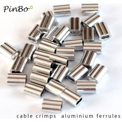 40pc Diameter 8mm M8 5/16' Sleeves Aluminium Oval Double Hole for Crimping Wire Rope