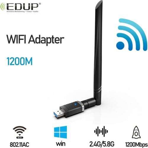 WiFi Wireless Network Card Antenna Wifi USB 1200M 802.11 b/g/n 2.4GHz/5.8GHz USB Wifi Adapter Dual band For PC Desktop laptop