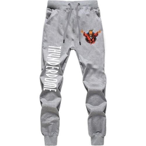 Thunderdome Long Pants Mens Fashion Pencil Pants Teens Jogger Elastic Waist Cotton Loose Sweatpants Casual Drawstring Trousers