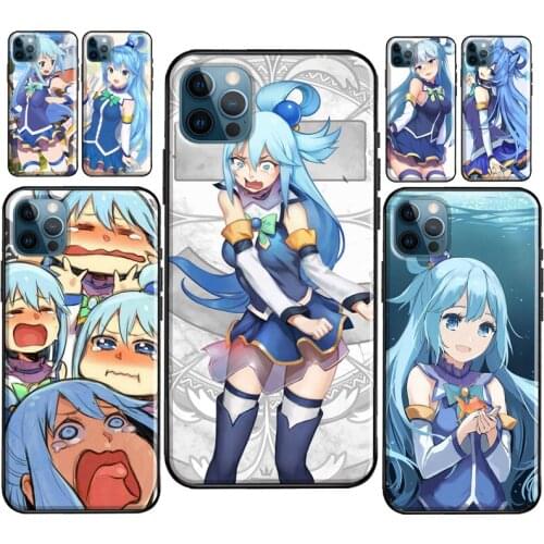 Konosuba Aqua Case For iPhone XR X XS Max SE 2020 6S 8 7 Plus Coque For iPhone 12 mini 11 Pro Max