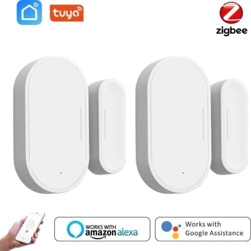 Tuya Zigbee Door Sensor, Smart Door Open/Closed Detectors, Smartlife APP Window Sensor Work with Alexa,Google Home