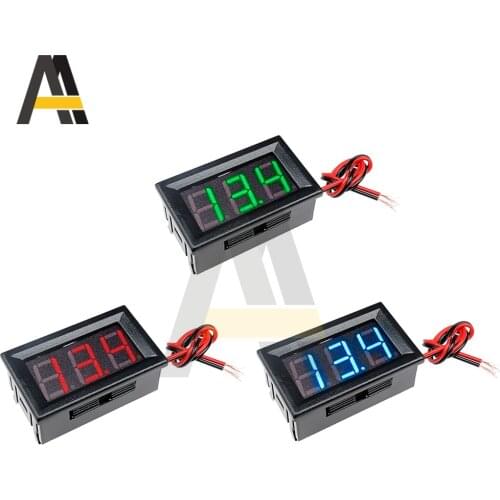 DC 4.5V to 30V Digital Voltmeter Voltage Panel Meter Digital Voltmeter Red/Blue/Green For 6V 12V Electromobile Motorcycle Car