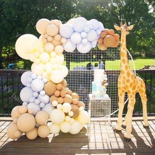 Baby Shower 1st DIY Balloon Garland Arch Kit Retro Apricot Coffee Latex Balloons for 2021 New Year Birthday Party Decoration