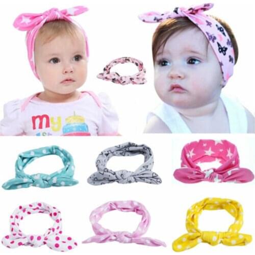 Baby Girl Newborn Infant Princess Crown Rabbit Ear Bow Dot Headband Hair Bow Band Photo Props Girl Gift 2019 New