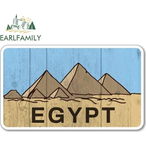 EARLFAMILY 13cm x 7.8cm for Egypt Car Stickers Fashionable Cartoon Decals Waterproof Bumper Trunk Surfboard Decor Car Label