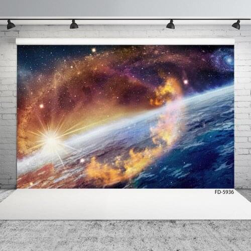Photo Background Stars Shine Universe Computer Printed Backdrop for Children Birthday Baby Portrait Photoshoot Photography Props