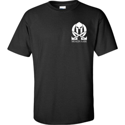 2019 Fashion Short Sleeve Molon Labe Spartan 2nd amendment T shirt chest print only colors T Shirt