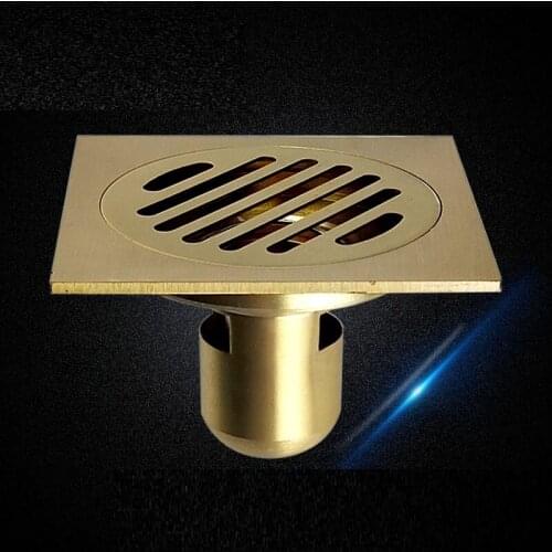 Deep Water Seal Deodorant Floor Drain 4 Inch Copper Deodorant Square Floor Drain Bathroom Washing Machine Floor Drain