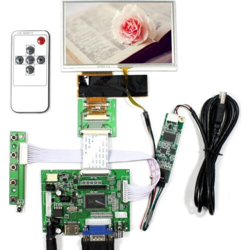 HD MI VGA 2AV LCD controller board with Remote control 5inch HSD050IDW1 LCD with touch panel