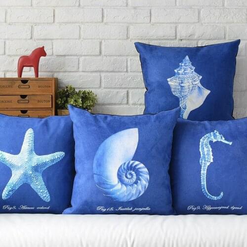 Nordic Mediterranean Retro pillow , Shell Starfish pillow Cushion ,Plush pillowcase,home decorative sofa pillows