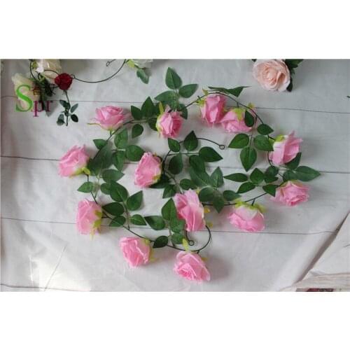 SPR 10PCS/LOT Artificial Flowers Vine Home Wedding Garden Decoration Rose Fake Flower Rattan String Festival Hanging Silk flower