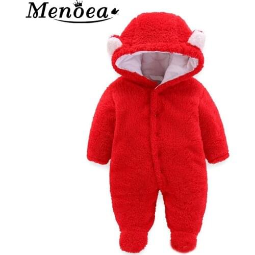 Menoea Baby clothes Autumn winter Warm Playsuit Unisex Kids Clothes Outerwear New Toddler Romper Cute Cartoon Newborn Outfit