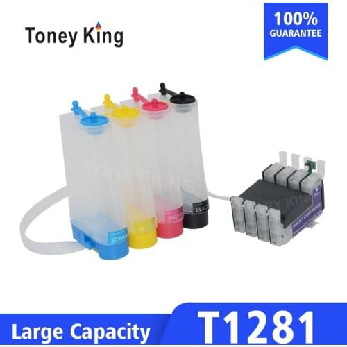 Toney King T1281 Continuous Ink System Kit For Epson Stylus S22 SX125 SX130 SX230 SX235W SX420W SX425W Printer With Reset Chip