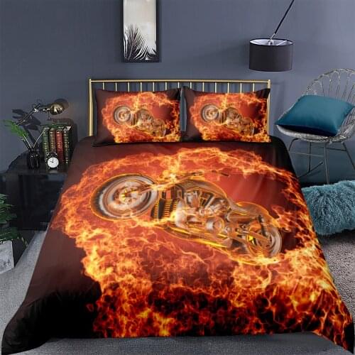 3D Motorbike Design Duvet Cover Sets Bedding SetS Comforter and Covers Pillow Covers Full Twin Single Double Size Home Texitle