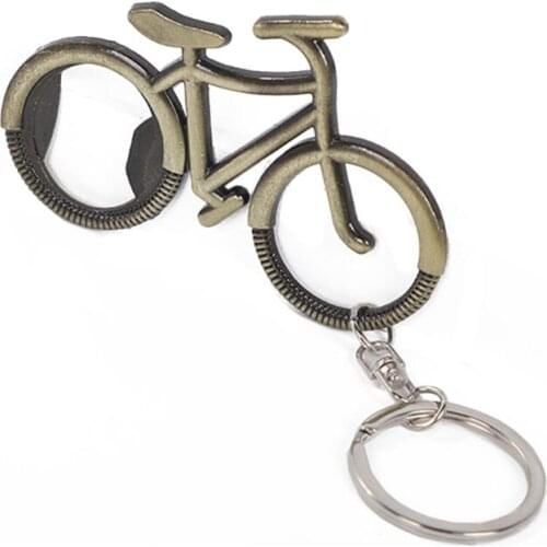 Creative Zinc Alloy Beer Bottle Opener Bicycle Keychain Key Rings for Bike Lover Gift