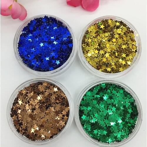 LNHOME 50g/Lot 4mm Mix Multicolor Star Flakes Sequins PVC Paillette Loose Flat Halloween Sequins Garment Accessories Sequins
