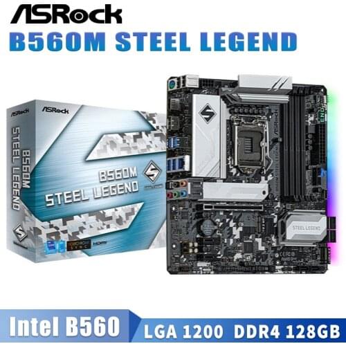 ASROCK B560M STEEL LEGEND Motherboard LGA 1200 DDR4 128GB Turbo Boost Max 3.0 Support 10th/11th-Gen Cpu Desktop B560 Placa-Mãe