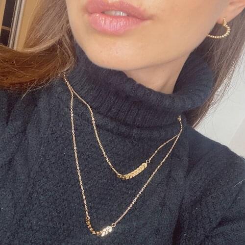 TRENDY WOMEN NECKLACE GOLD COLOR PLATING LONG CHAIN NECKLACE FOR WOMEN GIRL