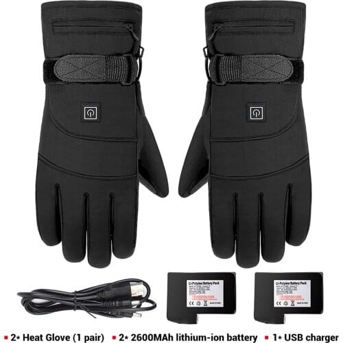 Touch Screen Motorcycle Gloves Rechargeable Electric Heating Glove Waterproof Winter Gloves Motorbike Riding Gloves
