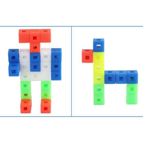 Set of 50 Interlocking Math Link Cubes Blocks Kids Preschool Early Educational Intelligence Toys Classroom Party Fun Math Cubes