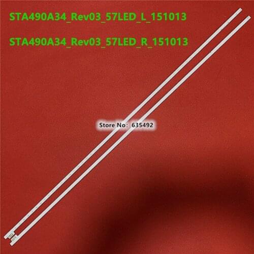 100% New 1Set=2PCS(R+L) LED Backlight strip 57 lamps STA490A34_Rev03_57LED_L_151013 STA490A34_Rev03_57LED_R_151013