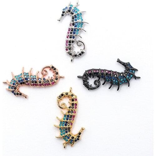 NEW Zircon Micro Diamonds Cute Little Seahorse DIY Exquisite All-match Bracelet Necklace Jewelry Connection Accessorie