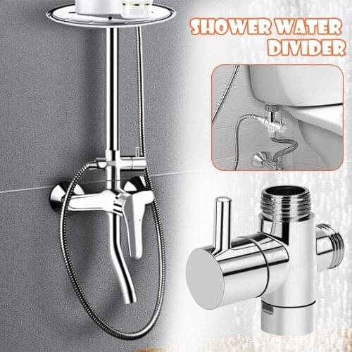G1/2" Shower Head Diverter Valve Water Separator T-adapter Adjustable Three-way Valve for Handheld Bathroom Nozzle for faucet