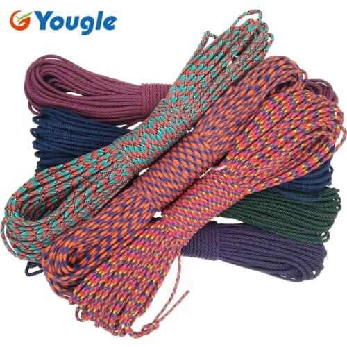 YOUGLE Outdoor Paracord 550lb Parachute Cord Woven Bracelet Lanyard Rope Type III 100FT Camping survival equipment 144-150