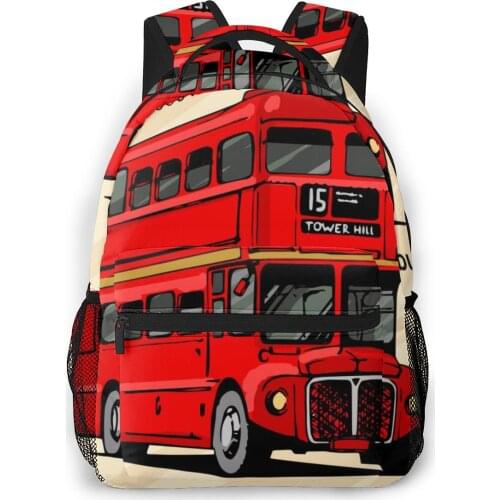 2021 Backpack Women Shoulder Bag London Double Decker Red Bus Fashion School Bag For Teenage Girl Backpacks Travel Bag