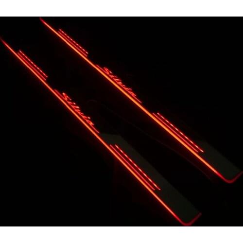 Express delivery led door sill plate strip welcome light threshold guard protectors for subaru silvia