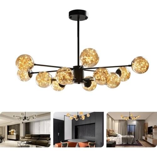 Nordic Living Room LED Light Creative Simple Chandelier Copper Wire Bulb AC220V Bedroom Energy-saving Decorative Lamps