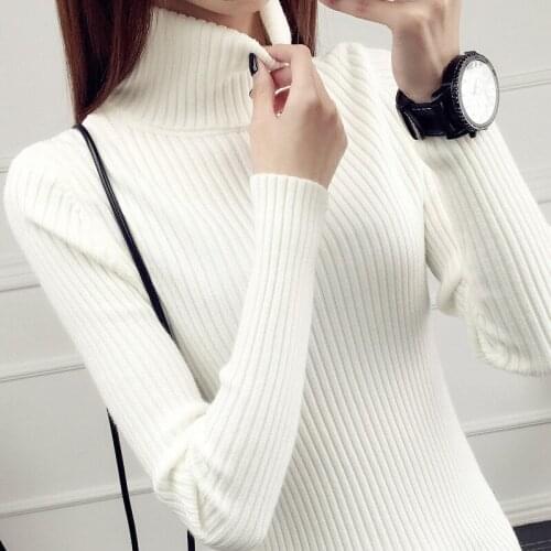 Women Turtleneck Sweaters 2019 Winter Women Sweaters And Pullovers Long Sleeve Casual Knitted Sweater Female Jumper Tops R921