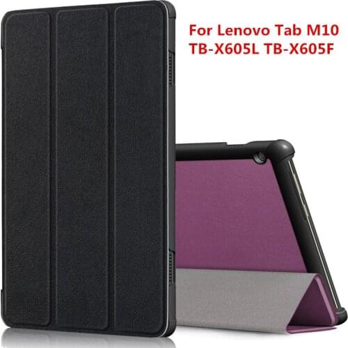 Slim Tri-Folding Cover for Lenovo Tab M 10 M10 Case Funda PU Tablet Leather Stand Case for Lenovo Tab M10 TB-X605L TB-X605F