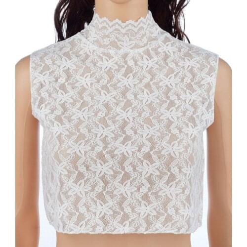 2021 New Women Sexy Turtleneck Lace Vest Top Sleeveless Solid Wire Free Tops Casual Female Comfortable Clothing Lady Plus Size