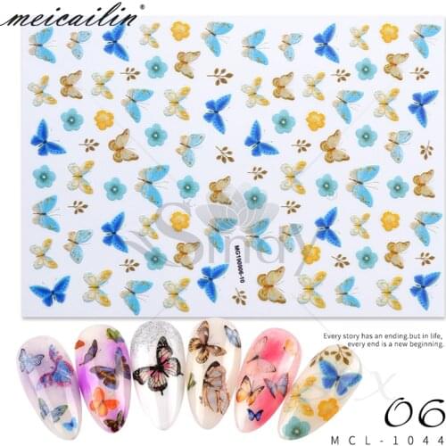 1pc New arrived Beautiful Butterfly Fantasy 3D Back Glue Nail Decal Sticker Self Adhesive Transfer Manicure Art Decoration Tool