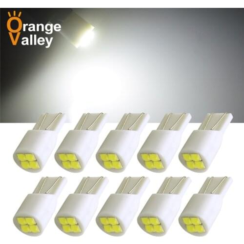 10PCS Car T10 LED 168 W5W 4 SMD 194 Auto 3030 LED Interior Light plate Dome Reading Lamp Clearance Light DC 12V