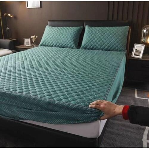 100% Cotton Quilted Mattress Cover King Queen Mattress Protector Cover Antibacterial Mattress Topper Not Including Pillowcase