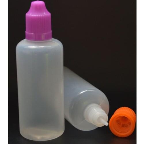 1000pcs Empty Plastic Bottle E Liquid Dropper Bottle 60ml with Childproof Cap for Eye Drop PE Soft Bottle