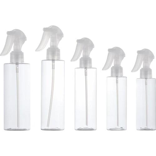 100ml120ml150ml200ml250ml New Arrival Empty Plastic Clear Spray Pump Refillable Bottle Round Cosmetic Packaging Container 20pcs