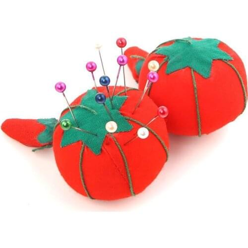 2PCs DIY Tomato Ball Shaped Craft Needle Pin Cushion Holder Fabric Sewing Pin Cushion 4/5/5.5/7cm Home Sewing Tools Accessory