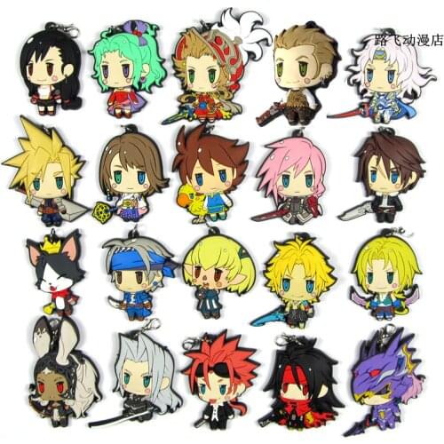 2020 New Arrival Final Fantasy Original Japanese anime figure rubber mobile phone charms keychain strap