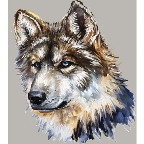 3D Printed Wolf Patches DIY Clothes Stickers Heat Transfer Iron-on Patches For Clothing A-level Washable Badges Appliques