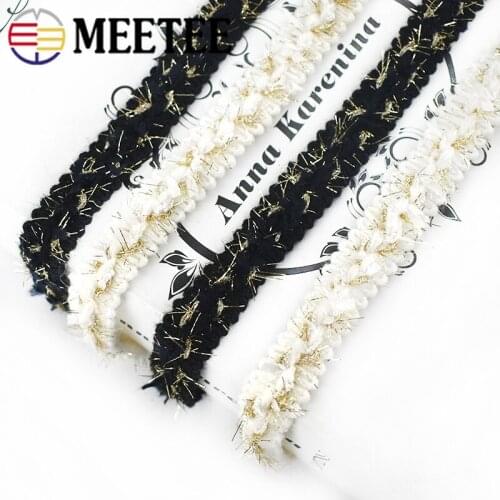 8M 18mm Gold Line Braided Lace Trims Embroidered Webbing Ribbon Tapes for Shoes Dress Decoration DIY Sewing Accessories