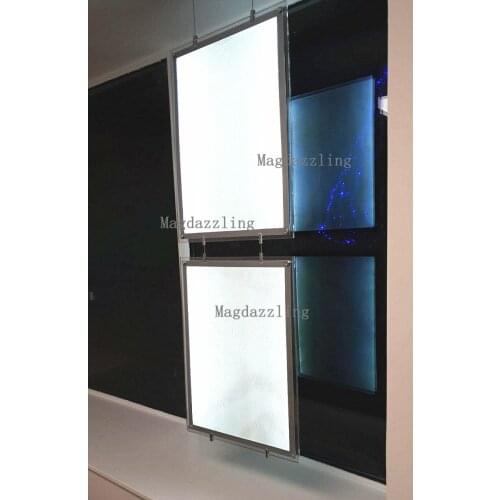 8PCS Single Side A2 Vertical Hanging LED Light Pocket Display System Kits Acrylic Frame for Real Estate Agent/Property center