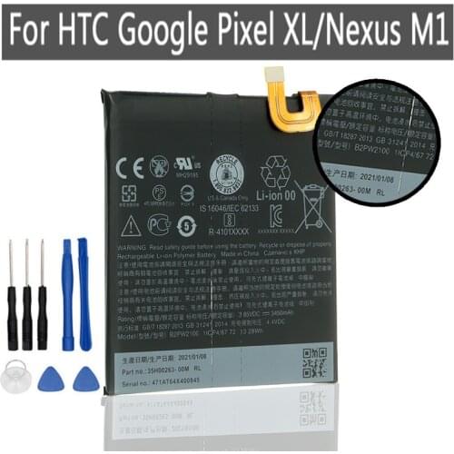 B2PW2100 High Quality Replacement Battery For HTC nexus google Pixel XL / Nexus M1 3450mAh Mobile Phone Batteria+Free Tools