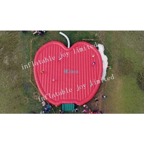 Free ship to sea port!15*10m giant inflatable jumping pad,commercial rent inflatable bouncy playground,Apple shape jumping bed