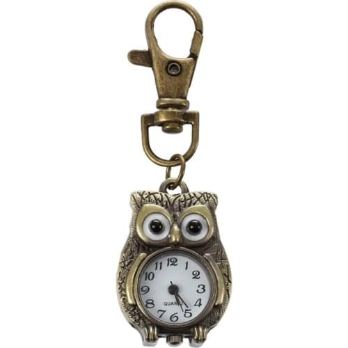 Keychain Clock Keyring Owl Shape 37x24mm