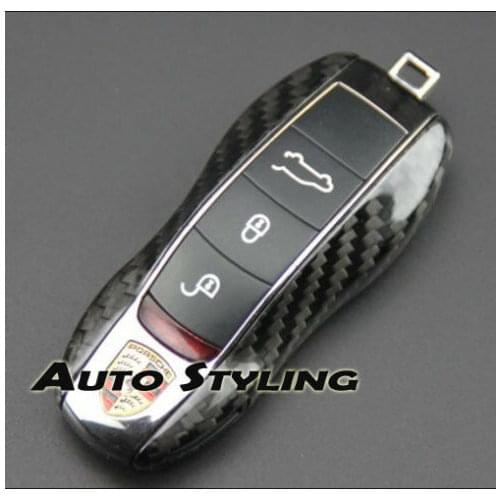 Carbon Fibre Key Cover For Porsche Remote Case Shell Housing Side Painted Trim